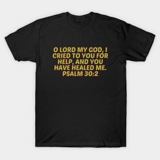 Bible Verse Psalm 30:2 T-Shirt